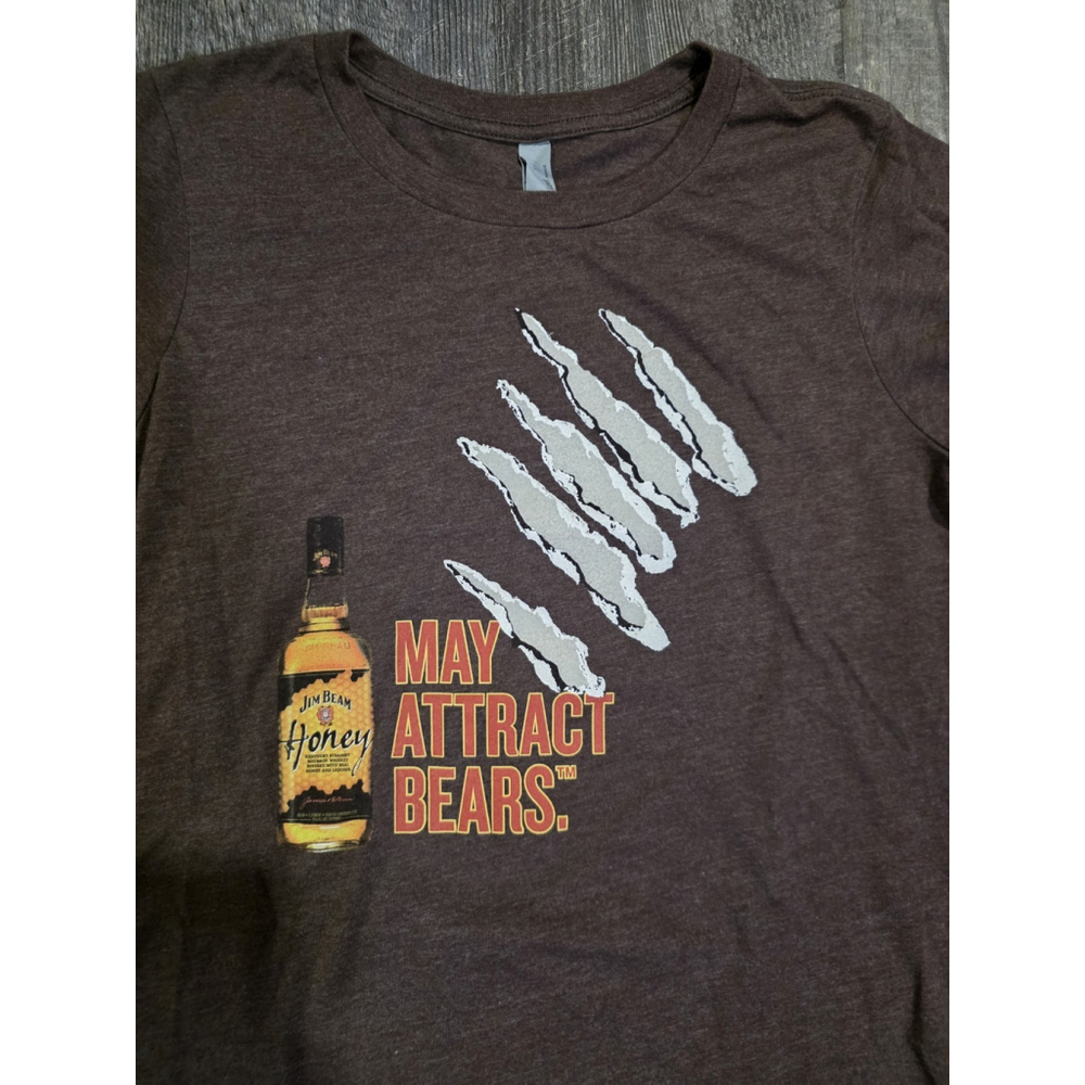 Jim Beam Honey "May Attract Bears" Womens Shirt Size Large